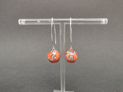 Boucle d’oreille en argent, orange